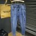 2023 Autumn New Embroidery Fashion Men's Slim Jeans Stretch Comfortable Classic Style Small Feet Denim Trousers Male_viptrois.com