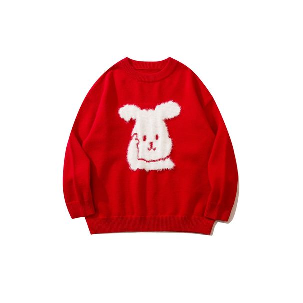"Luxury Plush Rabbit Jacquard Sweater – Cozy Fleece-Lined Knit With Floral Embroidery, Soft High-End Pullover For Women, Elegant Turtleneck"_viptrois.com