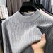 "Men's High Neck Jacquard Sweater – Premium Knit Pullover For Autumn & Winter Layering"_viptrois.com