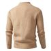 Men's Jacquard Knit Cardigan – Stand Collar Long Sleeve Sweater (Grey/Black/Light Khaki/Dark Khaki/Dark Brown)_viptrois.com