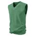 Men's Slim Fit V-Neck Sweater Vest, Solid Color Knit Sleeveless Pullover For Casual Layering Vests & Waistcoats_viptrois.com