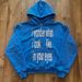 Unisex Retro Hooded Sweatshirt With Bold Letter Print, Oversized Streetwear Pullover, Anime Graphic Zip-Up Hoodie For Men & Women (Blue, S-XXL)_viptrois.com