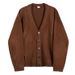 Knitted Cardigan Jacket Men Autumn Winter Korean Loose Fit Ins Trend Brand V-neck Single-breasted Solid Color_viptrois.com
