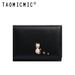 Cute Kitten Print Women's Compact Tri-Fold Wallet - PU Leather Card Holder, Minimalist Mini Purse Gift For Girls & Ladies_viptrois.com