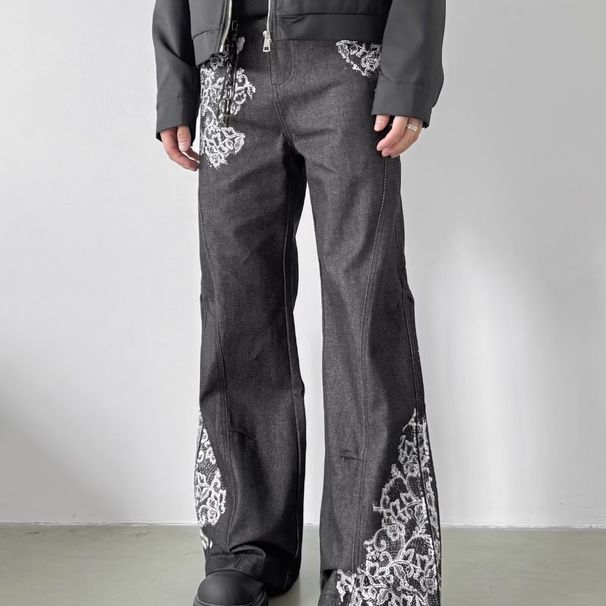 Men's Basketball Sweatpants, Spring And Autumn American Style Trendy Sports Loose Casual Long Pants, Straight Leg Jeans_viptrois.com