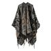 Apparel Accessories New Tassel Geometric Pattern Shawl Women's Autumn and Winter All-match Pastoral Style Split Cape Warm Cashmere Scarf_viptrois.com