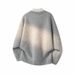 V-neck Button Knit Sweater For Men, Gray High Neck Long Sleeved Sweater, Warm Pullover, Simple Design_viptrois.com