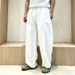 Men's Cotton Linen Straight Wide Leg Pants All Season Casual Retro Breathable Long Trousers plus Size_viptrois.com
