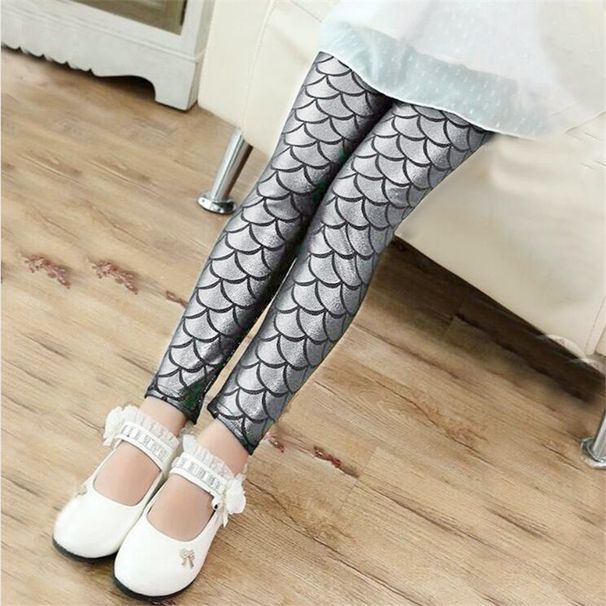 XUANMU Spring Autumn Girls Leggings Mermaid Leggings Girls Pants Kids Girl Colorful Shiny Scale Pants Slim Trousers Childrens Leggings XB002_viptrois.com
