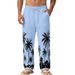 Men's Clothing Men's Loose Straight Leg Linen Trousers Style All Seasons Hawaiian Beach Vacation Casual Printed_viptrois.com