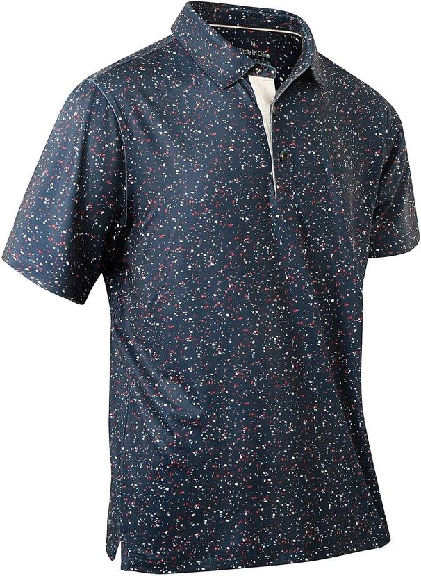 Golf Quick-Dry Moisture-Wicking Casual Short-Sleeve Sports Printed Collared Fashionable Men's Polo Shirt_viptrois.com