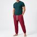 Men's Clothing Men's Vertical Striped Ribbed Crew Neck Long Sleeve T-Shirt And Jogger Pants Set Casual Breathable Loose Fitting Two-Piece Outfit_viptrois.com