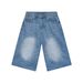 Men's Clothing 7 Point Washed Wide Leg Jeans For Men New American Trendy Street Style Straight Shorts_viptrois.com