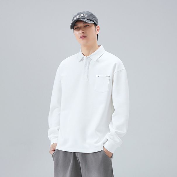 Nordmann Shanggu Clothing 2025 Men's Turn-Down Collar Long Sleeve Polo Shirt Sweatshirt Korean Style Loose Trendy Casual Top_viptrois.com