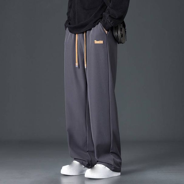 Men's Clothing Plus Velvet Straight Pants Autumn And Winter Warm Thickened One Piece Velvet Sweatpants Loose Sports Casual Trousers_viptrois.com