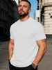2026 Summer Solid-color Round-neck Cotton Casual Sports Solid-color Simple Top Short Sleeve Men's Shirt_viptrois.com