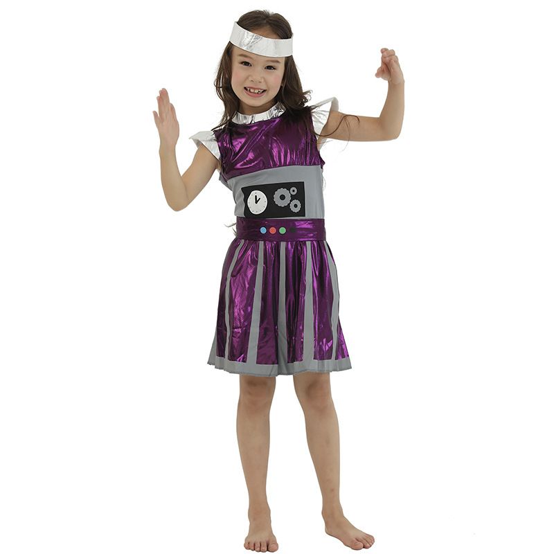 Purple Alien stage show costume Cute robot family group Halloween costume_viptrois.com
