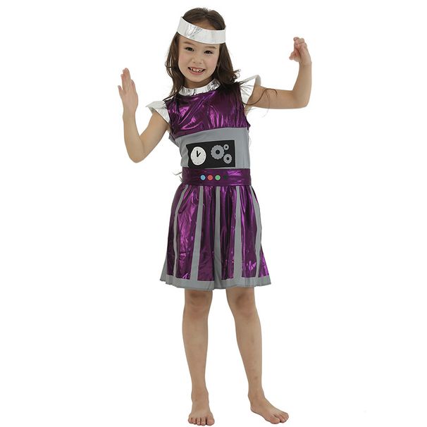 Purple Alien stage show costume Cute robot family group Halloween costume_viptrois.com