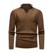 Men’s Half-Zip Stand Collar Sweater – Minimalist Long Sleeve Pullover For Spring, Autumn & Winter, Breathable & Versatile_viptrois.com