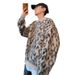 Winter Vintage Interior Knit Sweater For Men, Loose Leopard Print Sweater_viptrois.com