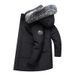 Trendy Oversized Hooded Down Jacket – 550FP White Duck Feather, Mid-Length Parka With Faux Fur Trim (Black/Blue/Gray)_viptrois.com