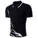 Printed Short-sleeved T-shirt European Size Men's Casual Lapel POLO Shirt For Men_viptrois.com