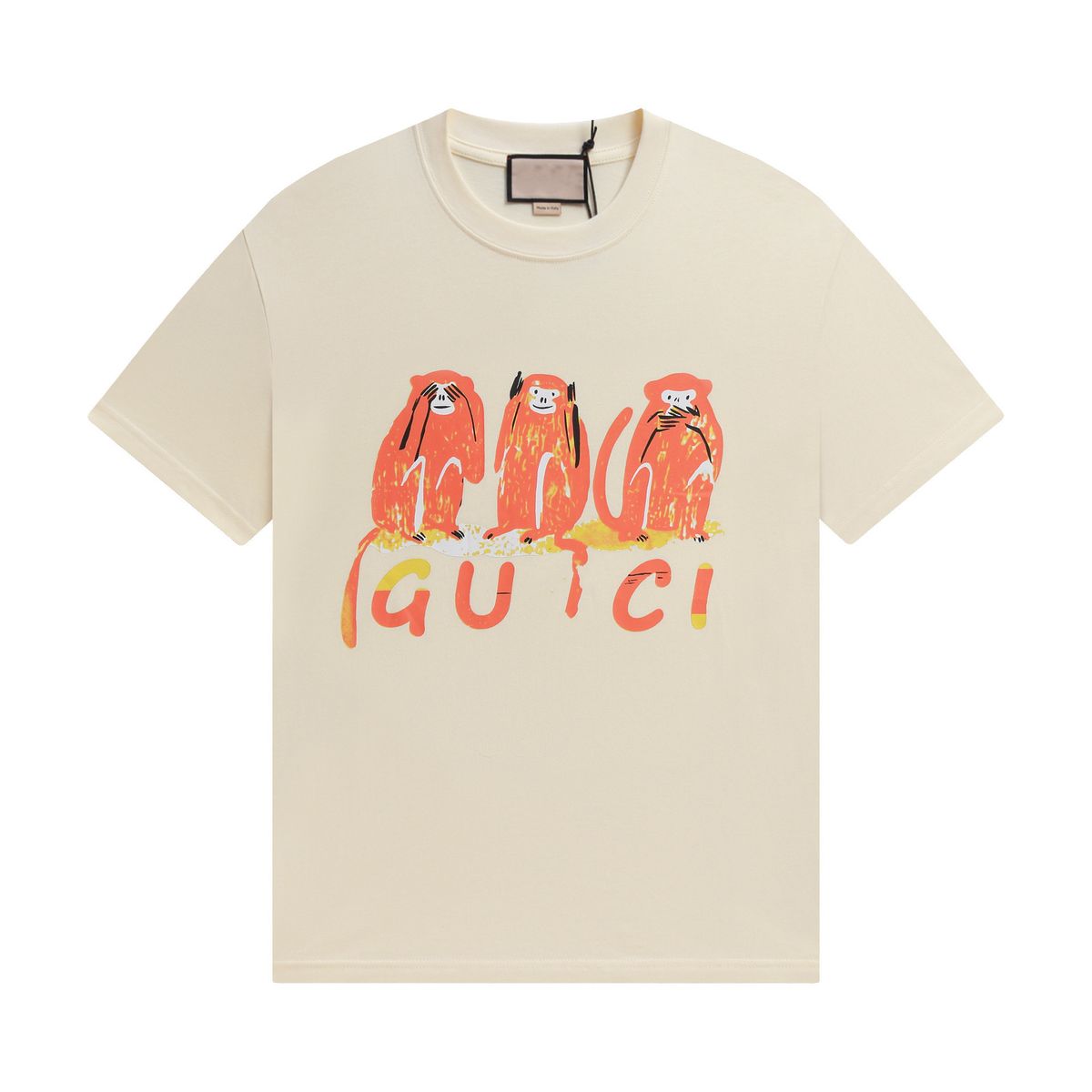 Early spring new animal print internet famous men's and women's OS loose short sleeved T-shirt base shirt_viptrois.com