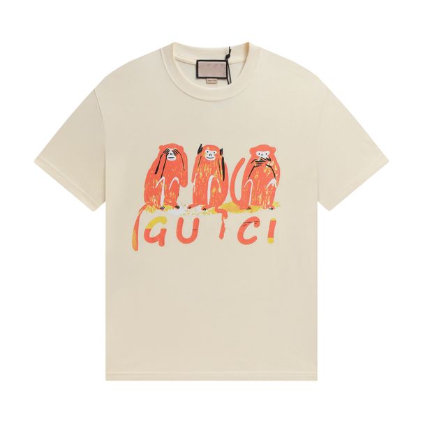 Early spring new animal print internet famous men's and women's OS loose short sleeved T-shirt base shirt_viptrois.com