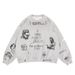 Autumn Winter New American Style Faded Vintage Terry Destroyed Crew Neck Sweatshirt For Men_viptrois.com