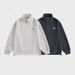 Heavyweight Half-Zip Fleece Hoodie – Unisex Oversized Pullover With Stand Collar (M-3XL, Dark Grey/Light Grey)_viptrois.com