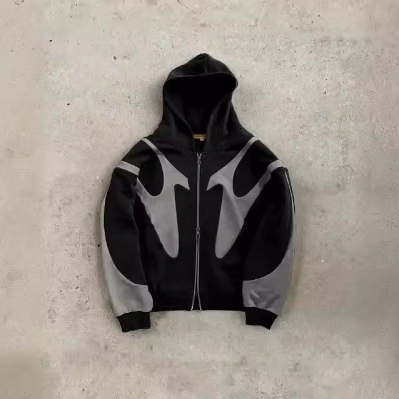 Y2K High Street Hoodie – Oversized Zip-Up Hip Hop Streetwear With Bold Print (S-6XL, Polyester, Unisex, Harajuku Aesthetic, 90s Nostalgia)_viptrois.com