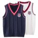 "Unisex Cable-Knit Cotton Vest For Kids - Korean Style School Uniform Sweater (100-180cm, 5 Colors)"_viptrois.com