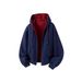Heavyweight Hooded Zip-Up Sweatshirt – Oversized Vintage Streetwear Jacket For Men & Women (Stone Grey/Charcoal/Navy/White-Yellow, 55% Cotton Blend,)_viptrois.com