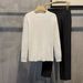 Monochrome Man- Round Neck Long Sleeve Knitted Men Spring Autumn Simple Versatile Suit Inner Wear Business Sweater Export Cross-Border_viptrois.com