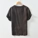 Men's Clothing Retro V Neck Short Sleeved T Shirt Casual Loose Linen Bottoming Shirt_viptrois.com