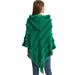 Unisex Women's solid color hooded sweater knitted pullover cape cape_viptrois.com