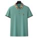 Men's Clothing Summer New Thin Silk Straight Short Sleeved Business Casual All Match Solid Color Polo Shirt Men_viptrois.com