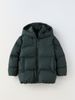 Kids Winter Puffer Jacket With Hood, Thickened Polyester Long Coat For Boys & Girls (Wine Red/Forest Green/Blue/Black), Warm Windproof Outerwear_viptrois.com