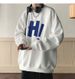 Heavy Loose Trendy Sweater Men's Spring And Autumn Large Size American Velvet Thickened Long-sleeved Crew Neck Hoodless Jacket_viptrois.com