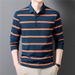 Counter Autumn Winter New Long Sleeve Men's Cotton Striped Top Casual Polo Shirt Turn-Down Collar Pocket T-Shirt_viptrois.com
