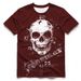 Men's Clothing Cotton T Shirt Fashion Men's Short Sleeved Top Punk Style Skull 3d Direct Injection T Shirt_viptrois.com
