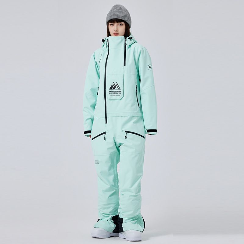 Unisex One-Piece Ski Suit – Windproof & Waterproof Snowboarding Jumpsuit (Blue/Pink/Green/Black, XS-XL)_viptrois.com