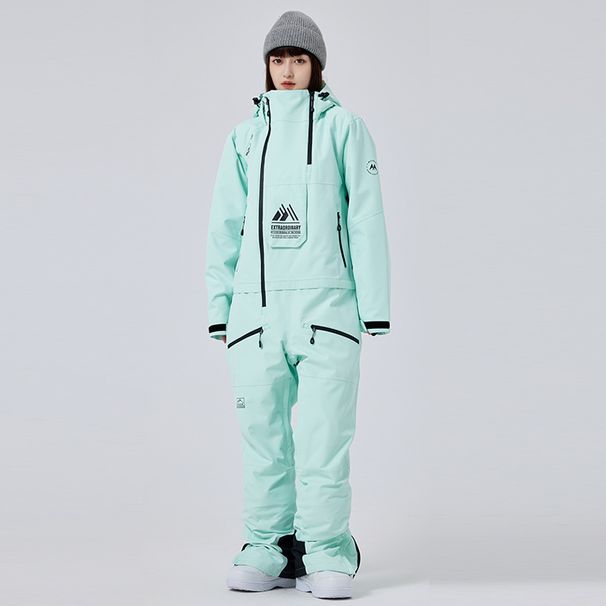 Unisex One-Piece Ski Suit – Windproof & Waterproof Snowboarding Jumpsuit (Blue/Pink/Green/Black, XS-XL)_viptrois.com