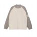 Pure Color-Block Stand Collar Striped Knit Men Spring Autumn Zipper Cardigan Sports Sweater American Casual Trendy Jacket_viptrois.com
