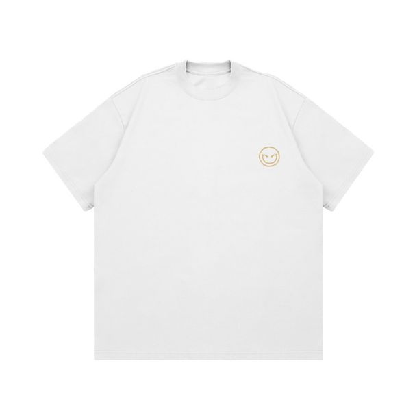 Hip-hop Trendy Brand Kemei Small Neckline Smiley Face Printed Short-sleeved T-shirt Men's Summer New Loose Top_viptrois.com