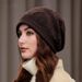 Women's Hats Autumn And Winter Wool Hat With Curled Brim Knitted Cap And Cold Hat For Women, Single Layer Thin Pile Hat To Make Your Face Look Smaller_viptrois.com