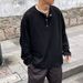 Men's Clothing Spring And Autumn Sweater Long Sleeve T Shirt Men's Fashion Brand Loose Casual American Retro Button Pullover Top_viptrois.com