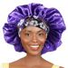 African wide brimmed soft elastic printed sleeping cap satin Bonnet dome beauty hair care cap shower cap_viptrois.com