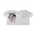 American Sree Syle Spray-pained Faded Pure Coon 300g Disressed Ripped Men's Loose Casual Shor-sleeve_viptrois.com