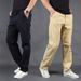Men's Clothing Simple Pure Cotton Casual Pants Men New Loose Straight Pants Men's Overalls Men's Trousers Trendy Brand_viptrois.com
